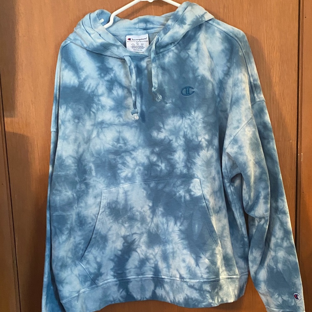Champion Sky Blue Tie-Dye Hoodie